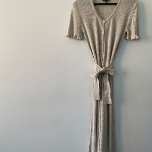 APC Tan Flutter Sleeve Midi Soft Knit Sundress